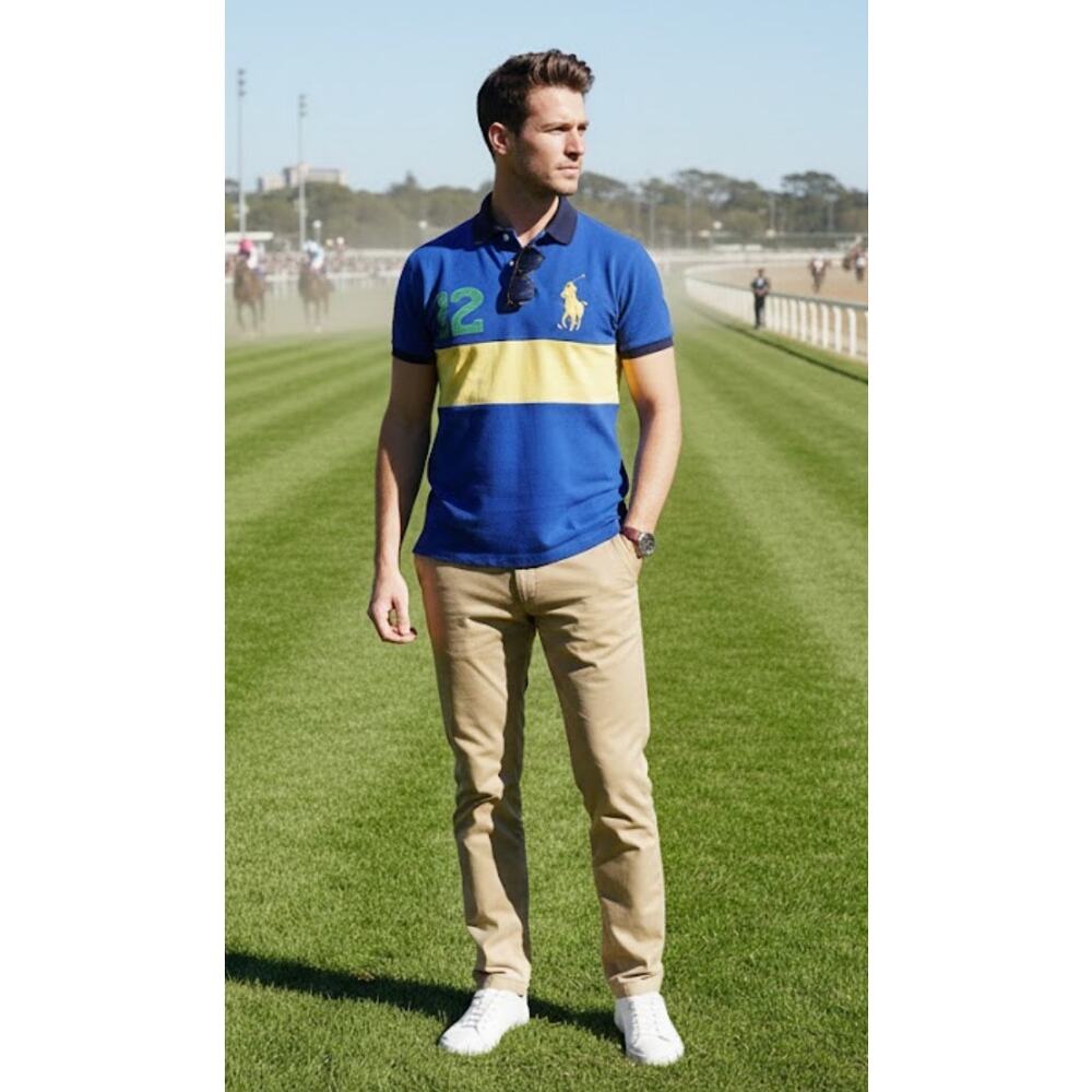 Ralph Lauren Big Pony Polo Shirt Blue Size S #2 Preppy Y2K